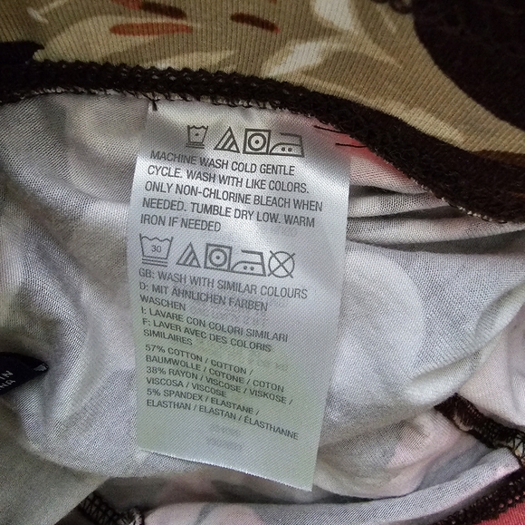 Denim & Co. Beach Lily Flower Knit Pants L Tall - Picture 4 of 4